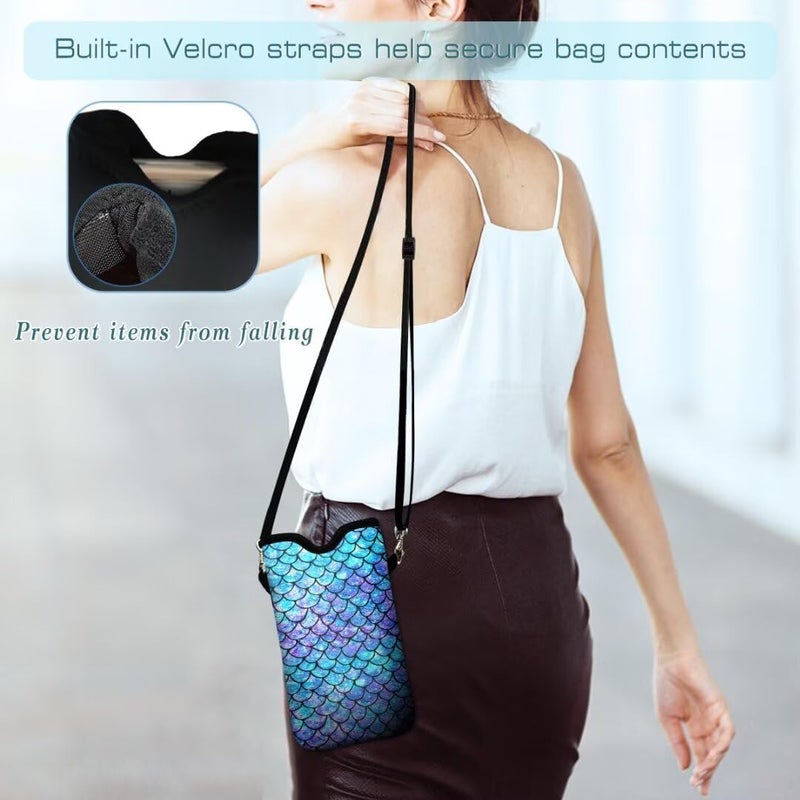 FREZORA Cell Phone Sleeves Bag Case Crossbody Neoprene Holder Lanyard Phone Pouch for Women Men 7.5 X 4.5 Inches - Scale - Image 5